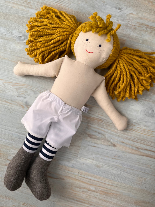 Handmade Rag Doll: Alice, Striped Legs