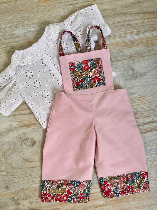 Dolls Dungarees and Blouse Set