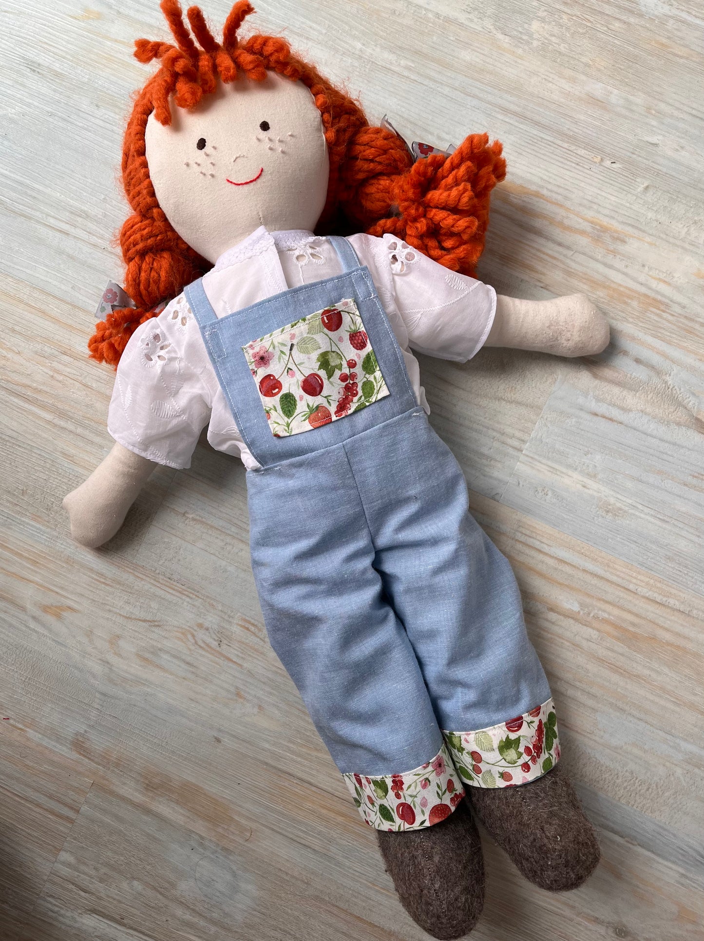 Doll Clothes, Dolls Dungarees and Blouse Set