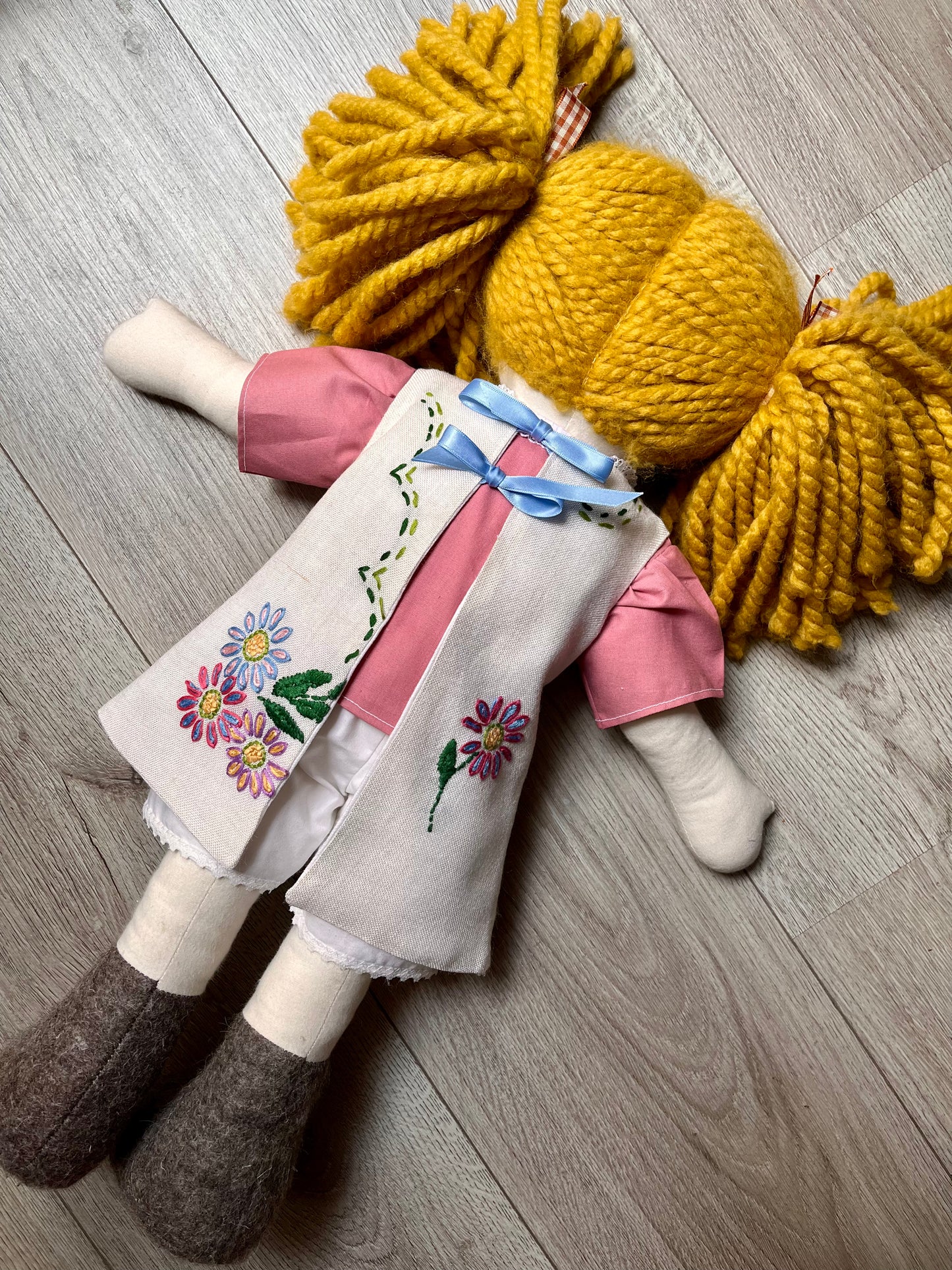 Dolls Pinafore and Blouse Set