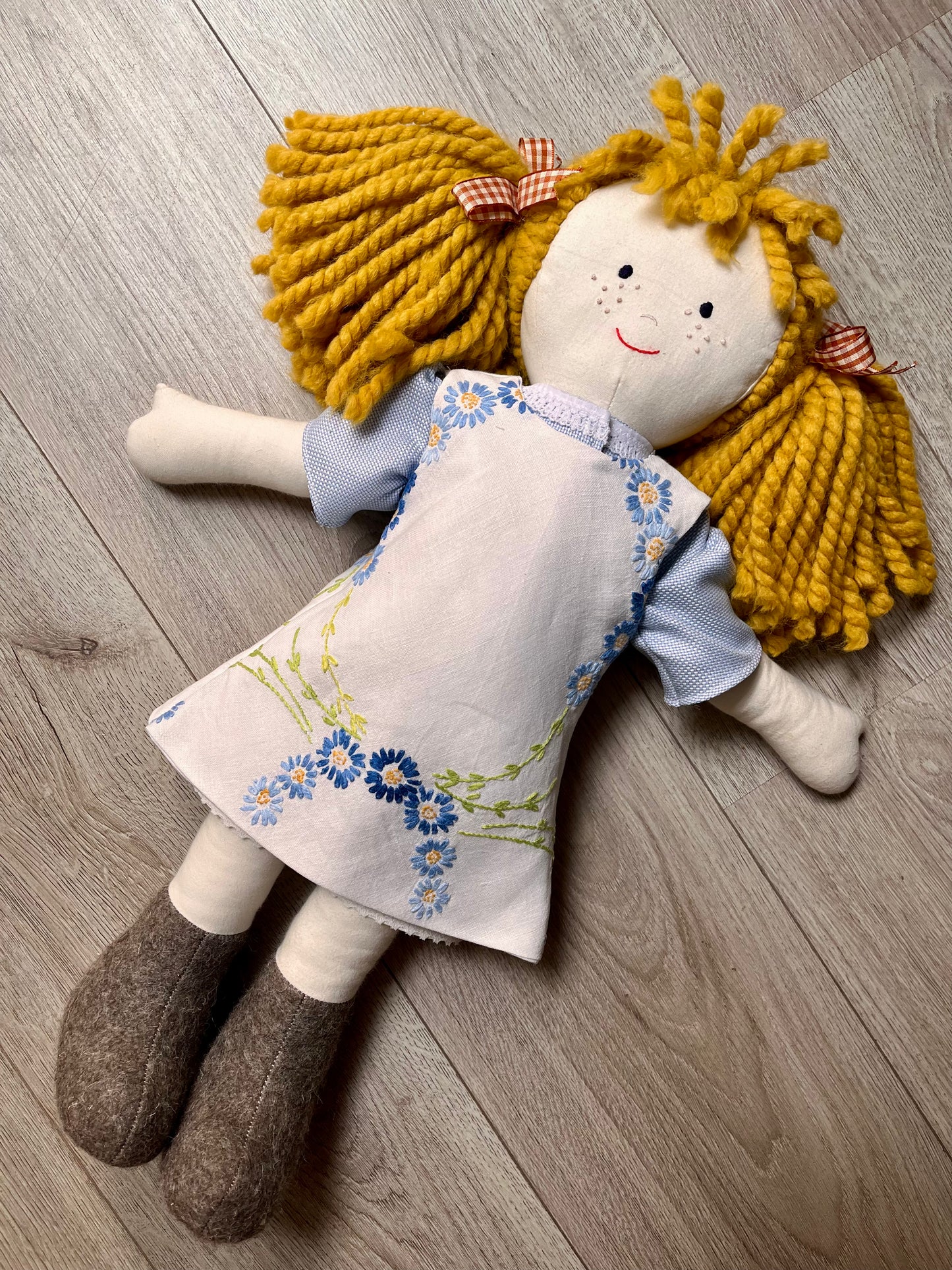 Dolls Pinafore and Blouse Set