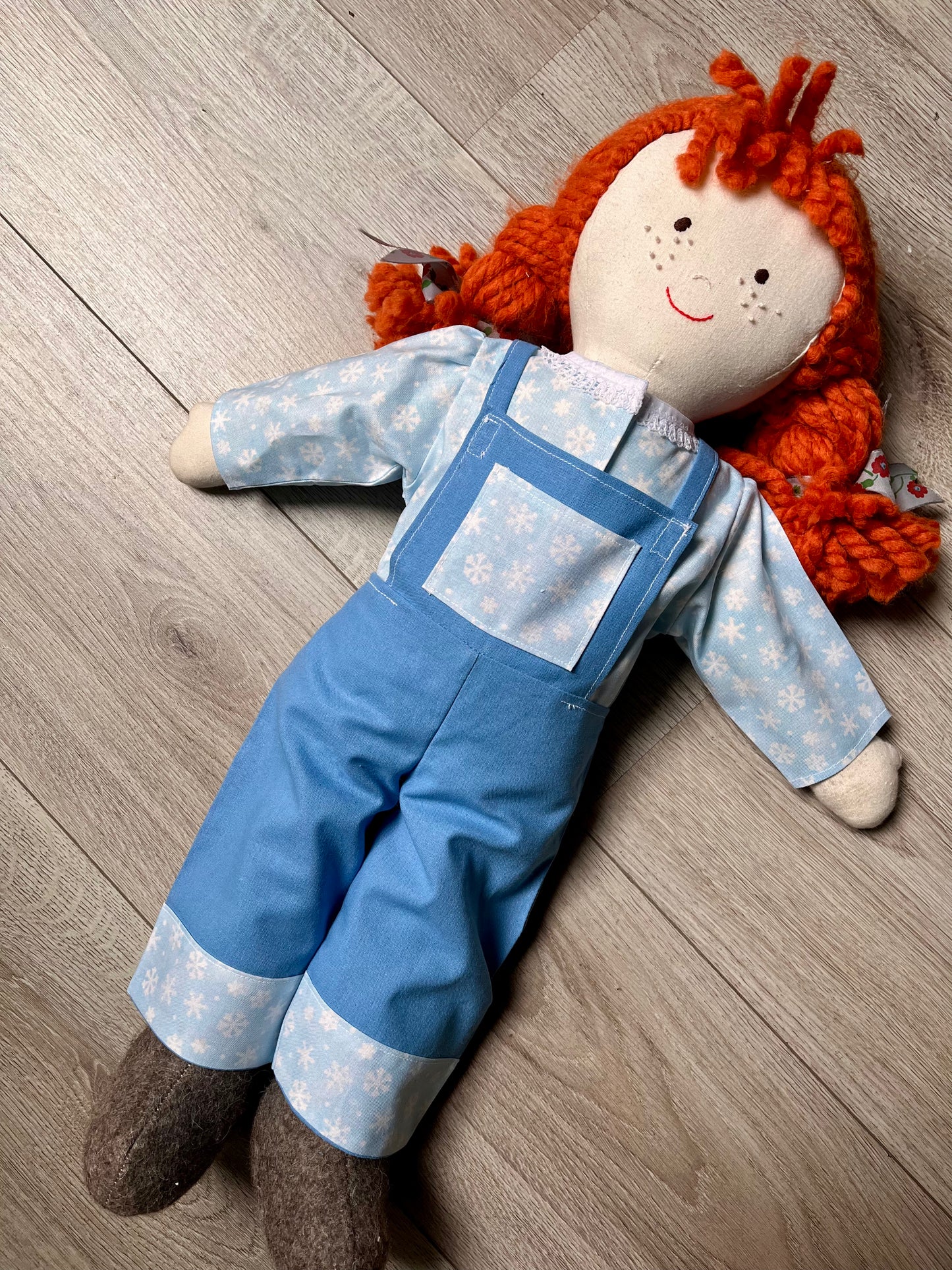 Dolls Dungarees and Blouse Set