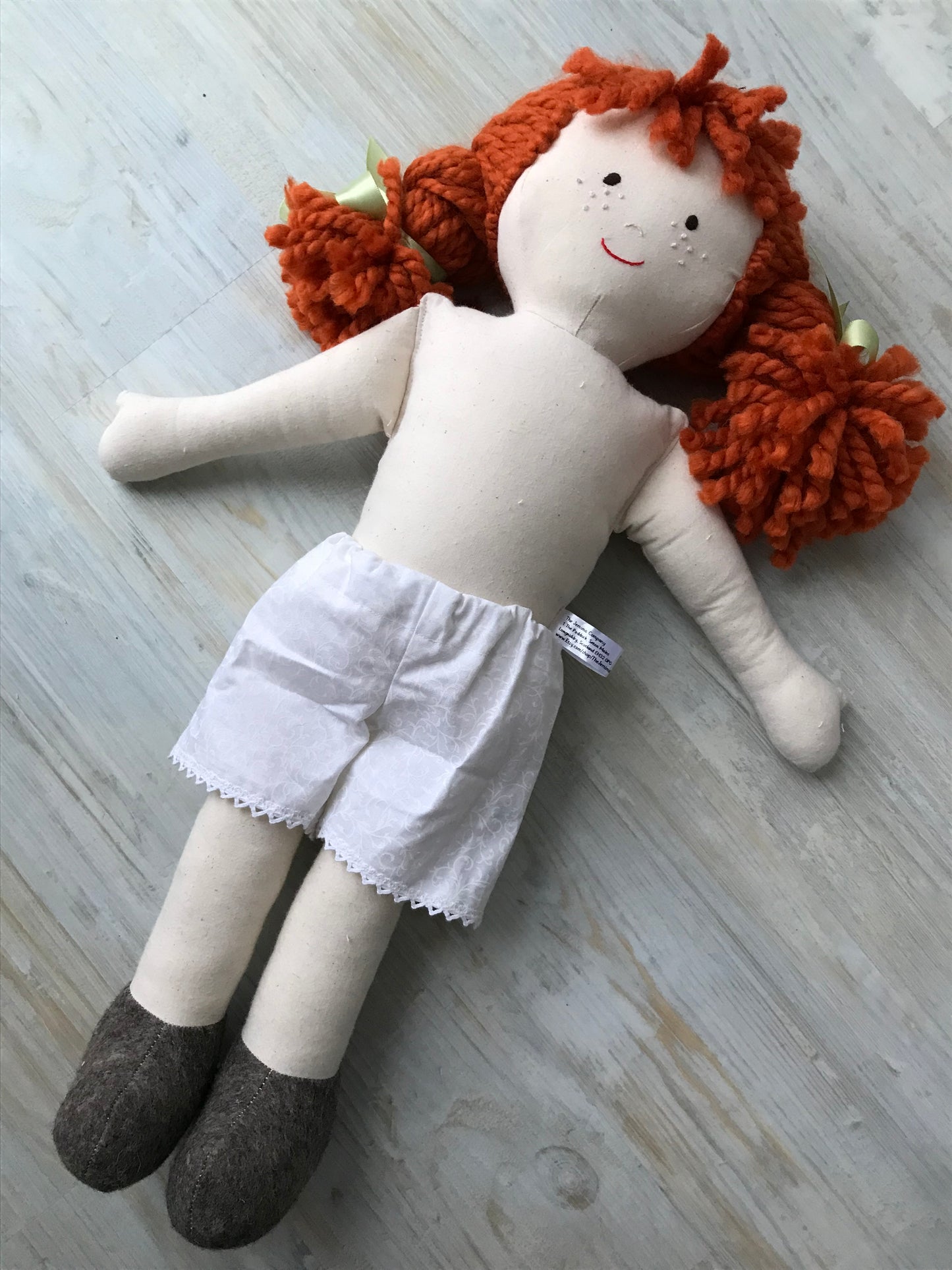 Handmade Rag Doll: Emily, Plain Legs