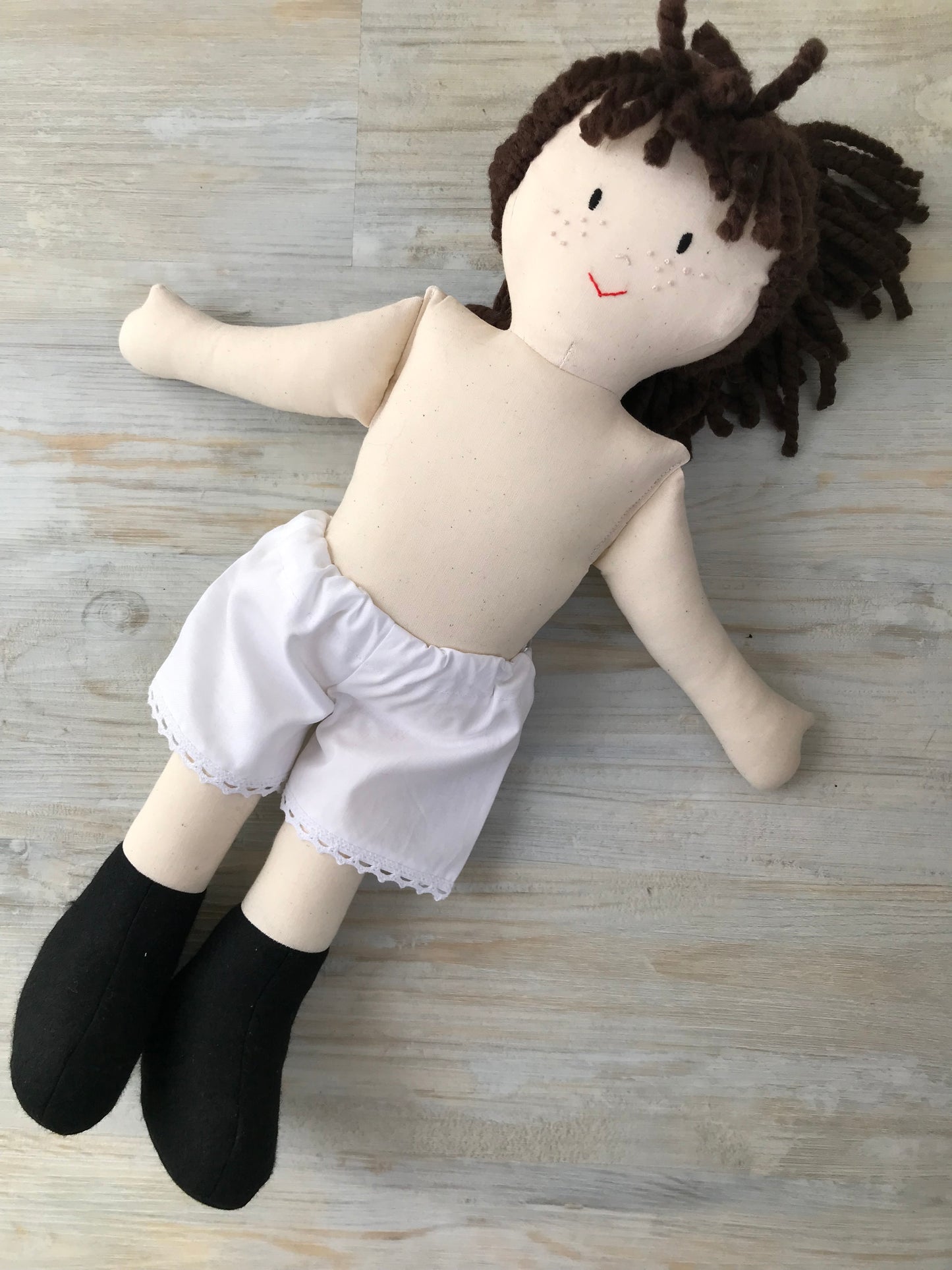 Handmade Rag Doll: Jemima, Plain Legs