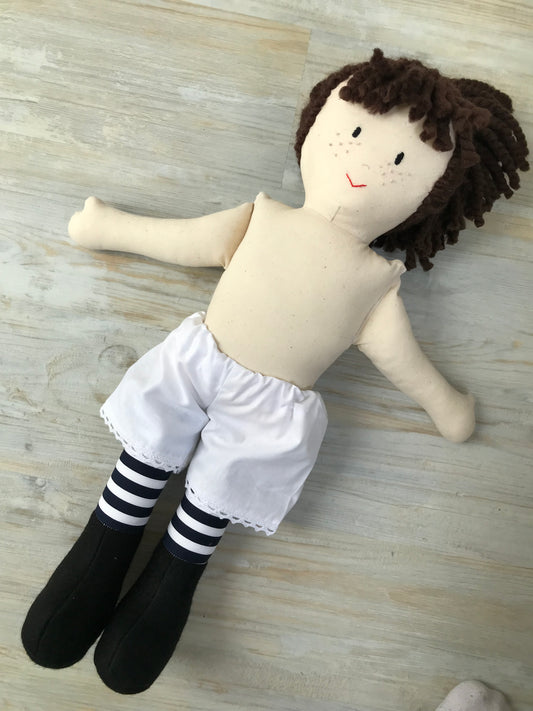 Handmade Rag Doll: Jemima, Striped Legs
