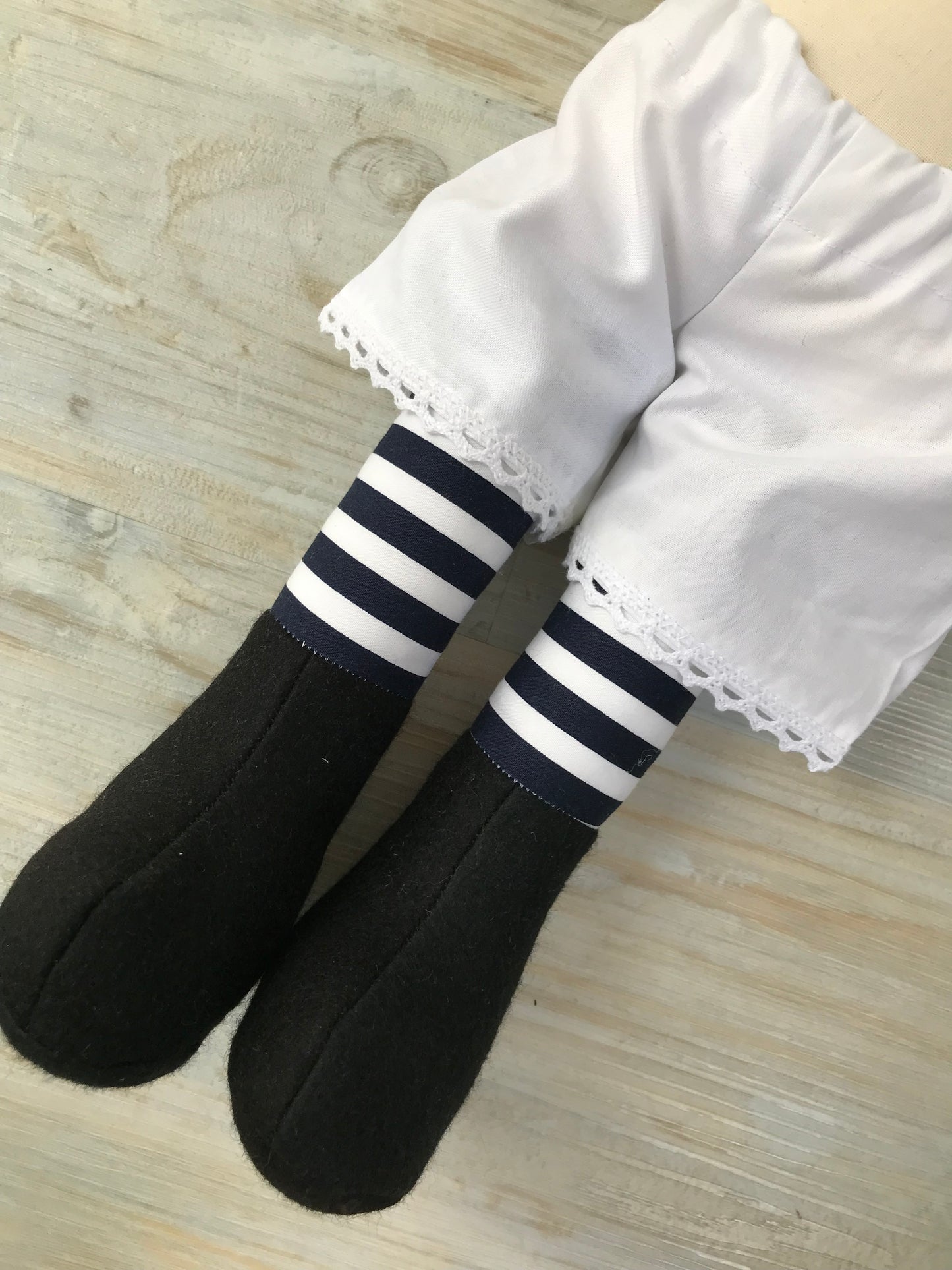 Handmade Rag Doll: Jemima, Striped Legs