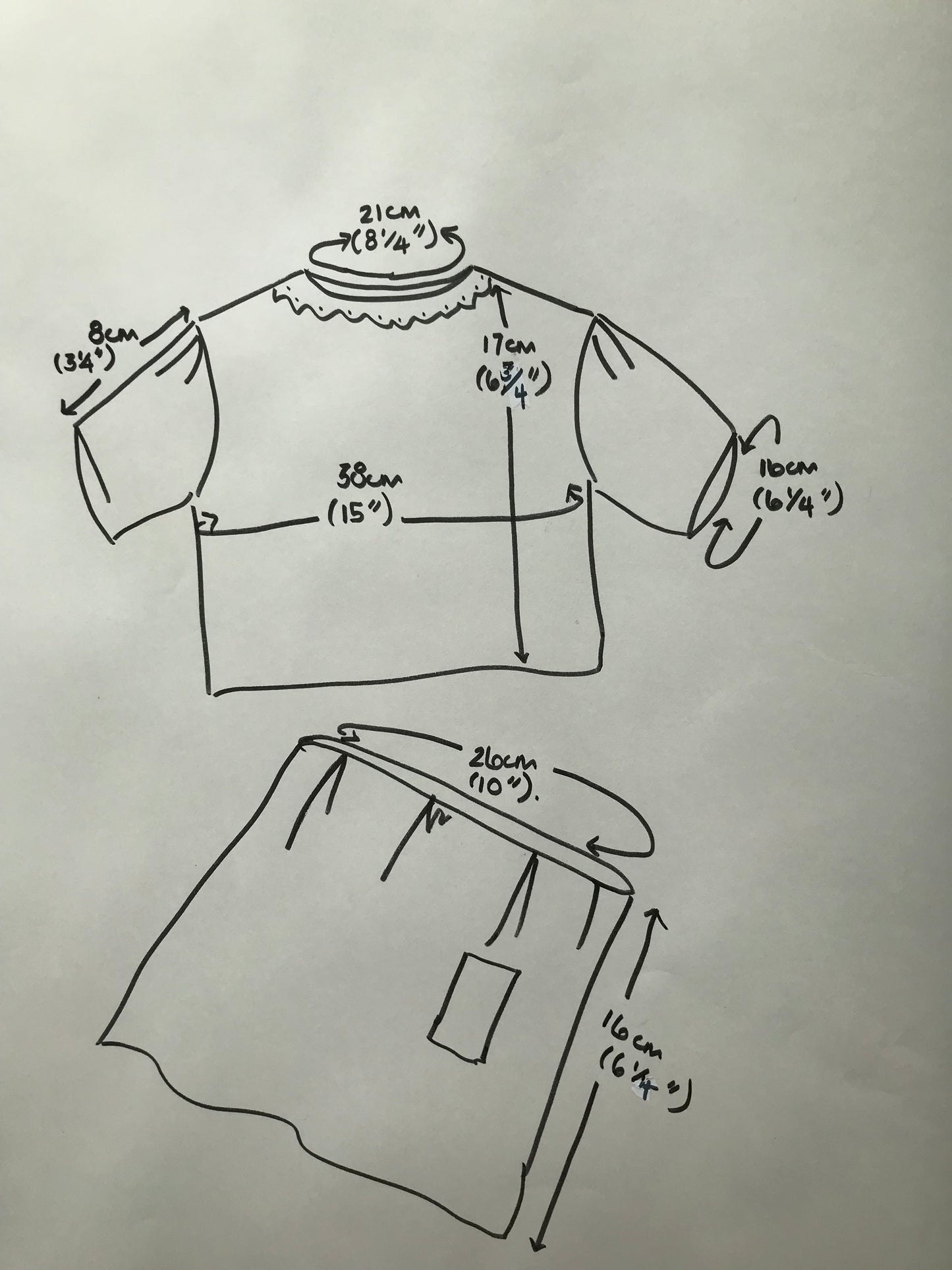 Dolls Skirt and Blouse Set
