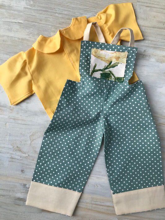 Doll Clothes Doll Dungarees & Blouse