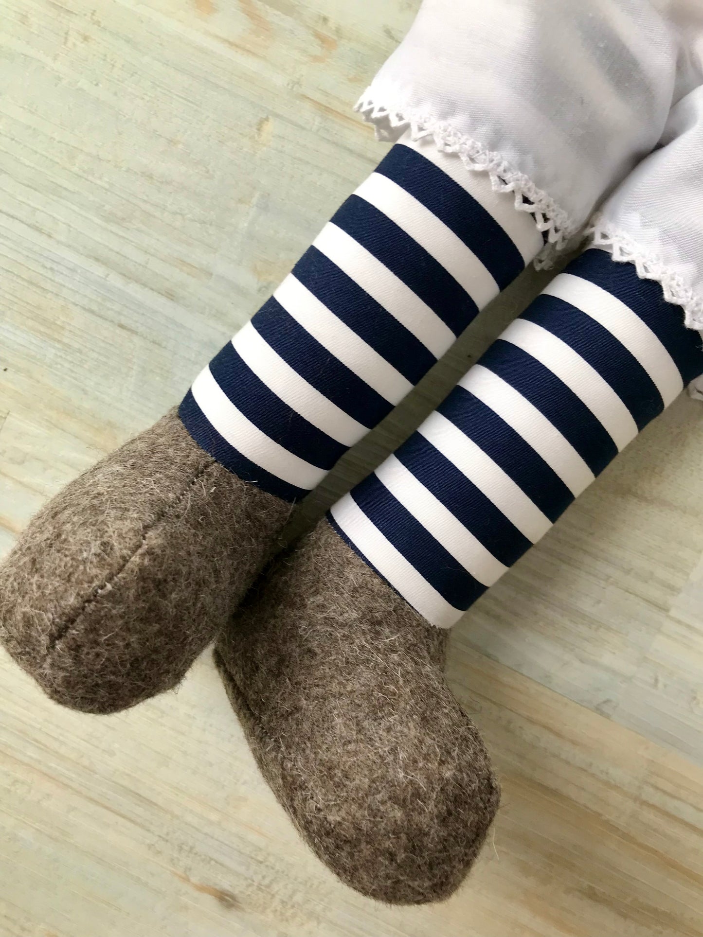 Handmade Rag Doll: Emily, Striped Legs