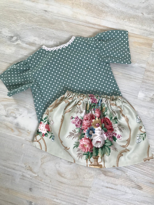 Dolls Clothes Blouse and Skirt Set