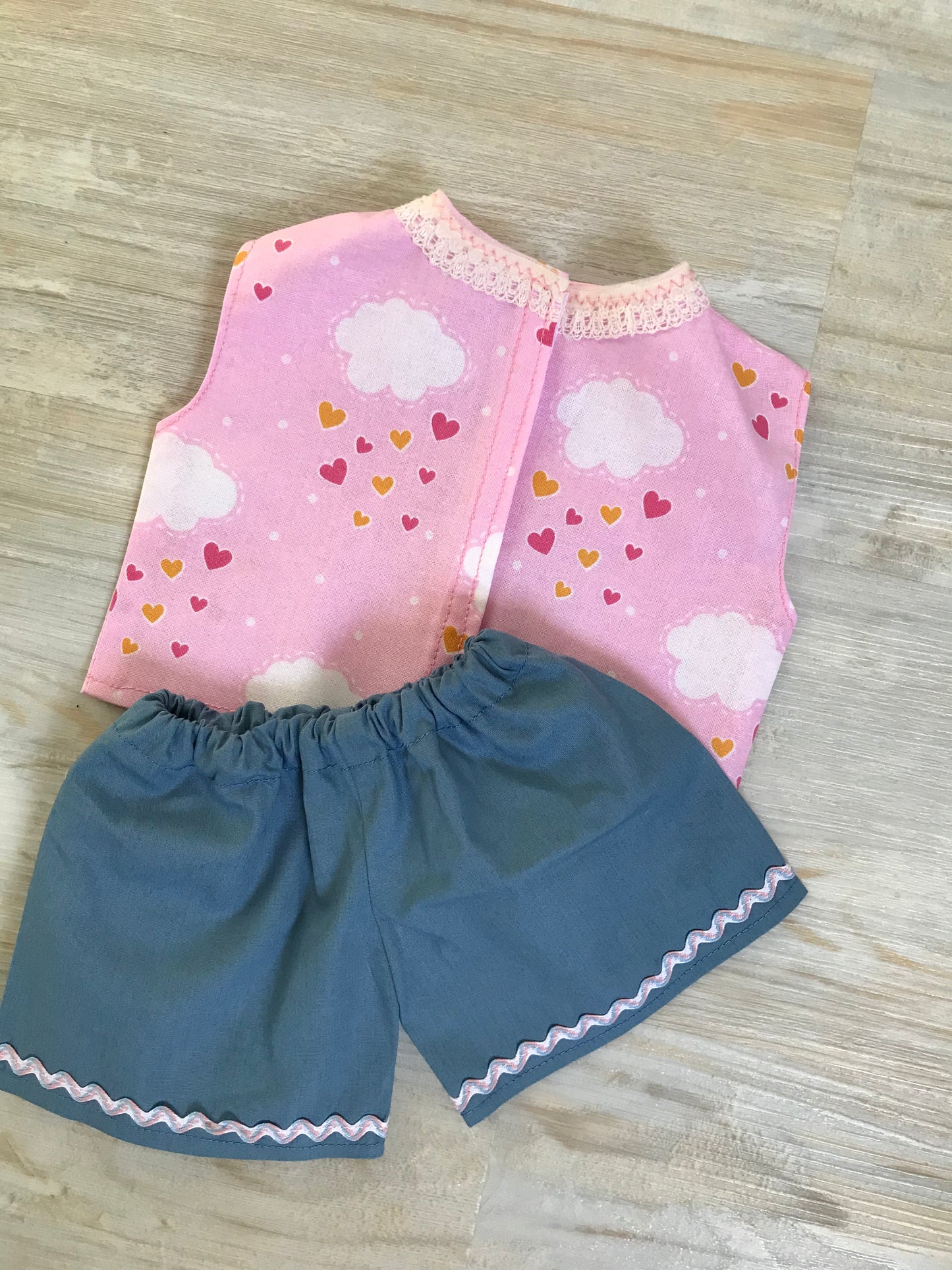 Doll Clothes, Doll Shorts & Blouse Set