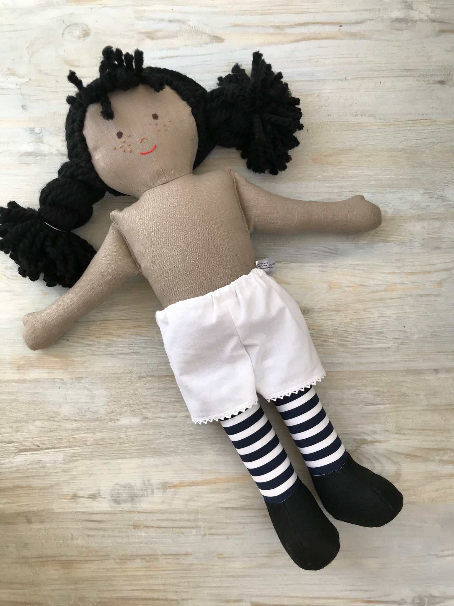 Handmade Rag Doll: Olivia, Striped Legs