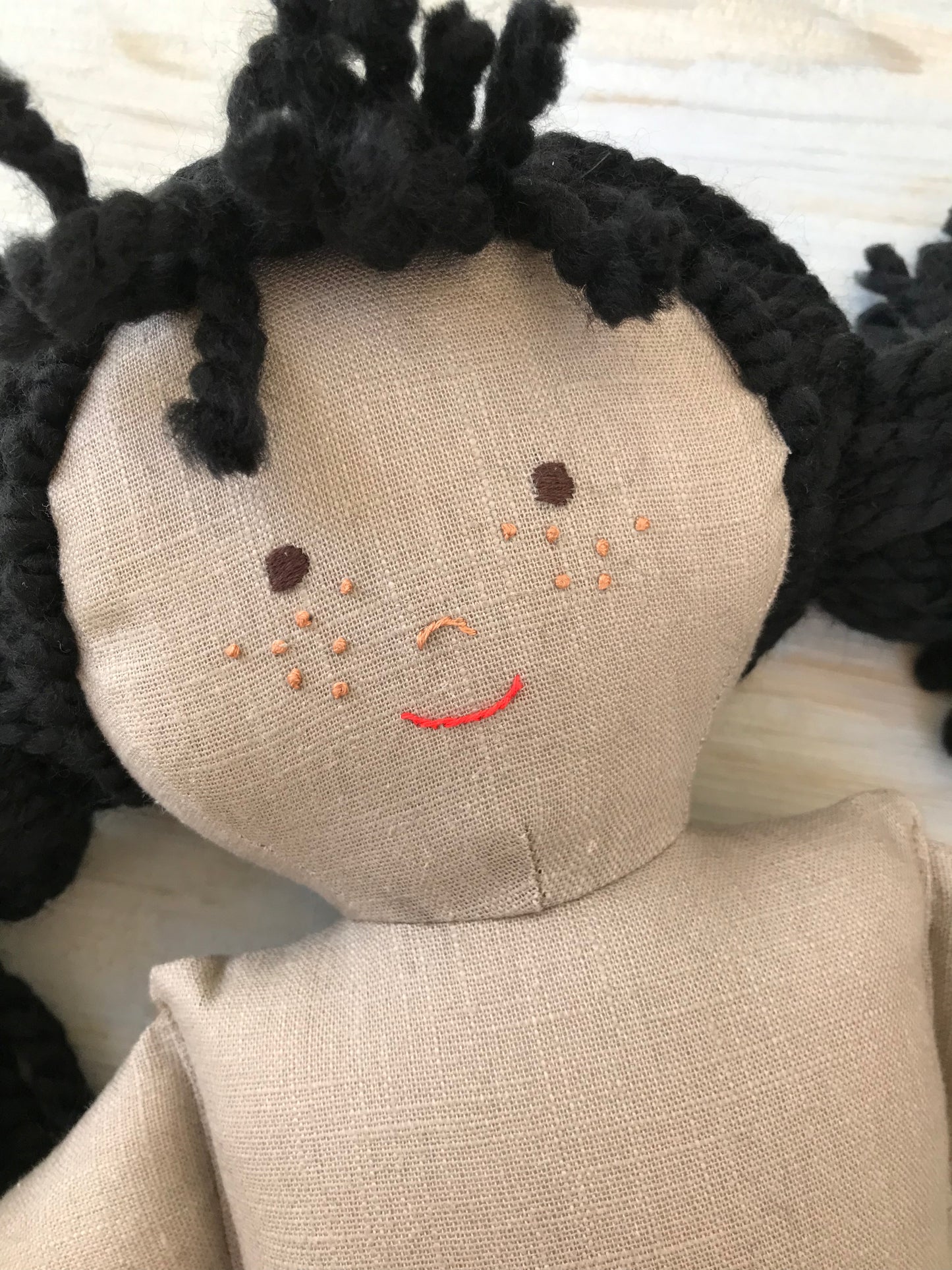Handmade Rag Doll: Olivia, Striped Legs