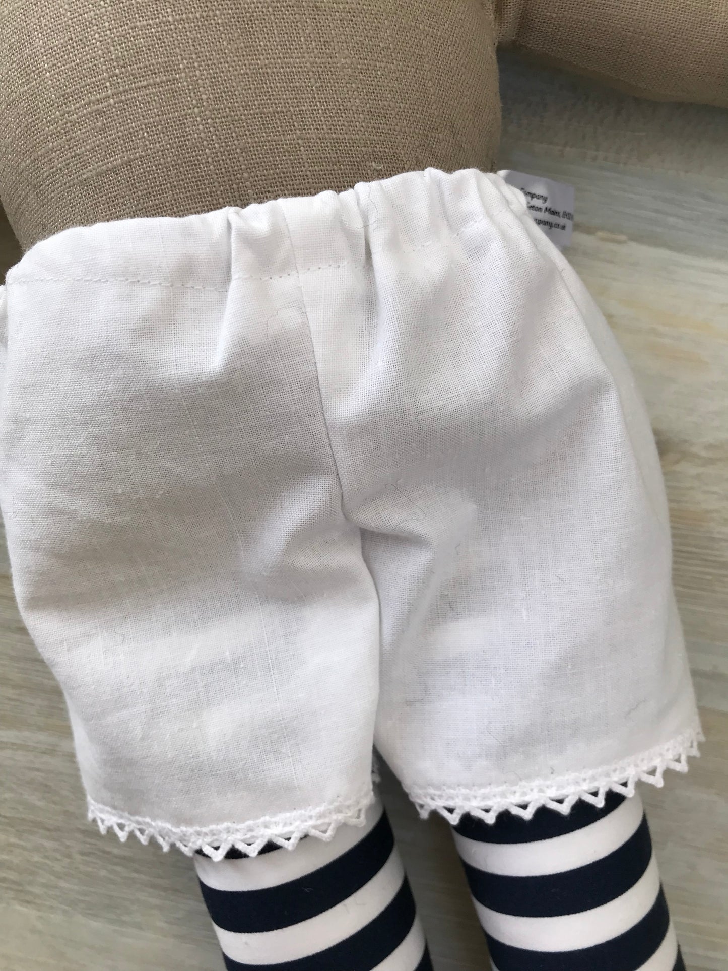 Handmade Rag Doll: Olivia, Striped Legs