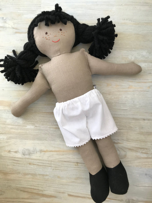 Handmade Rag Doll: Olivia, Plain Legs