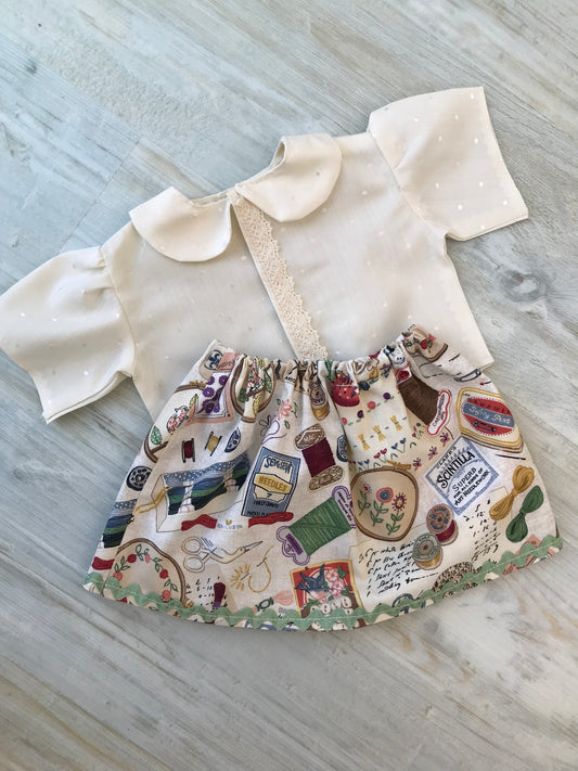 Dolls Skirt and Blouse Set