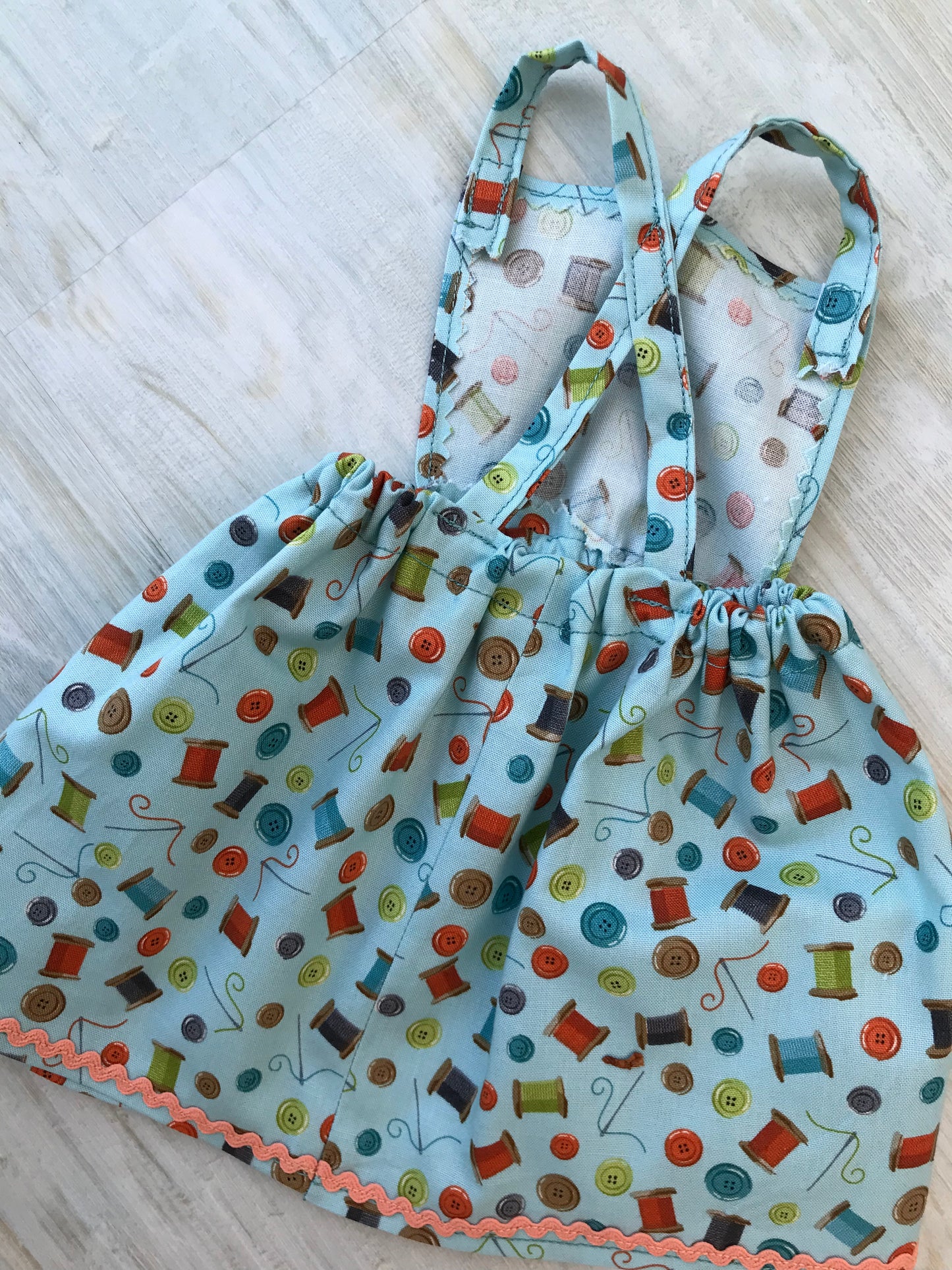 Doll Clothes, Bibbed Skirt and Blouse Set