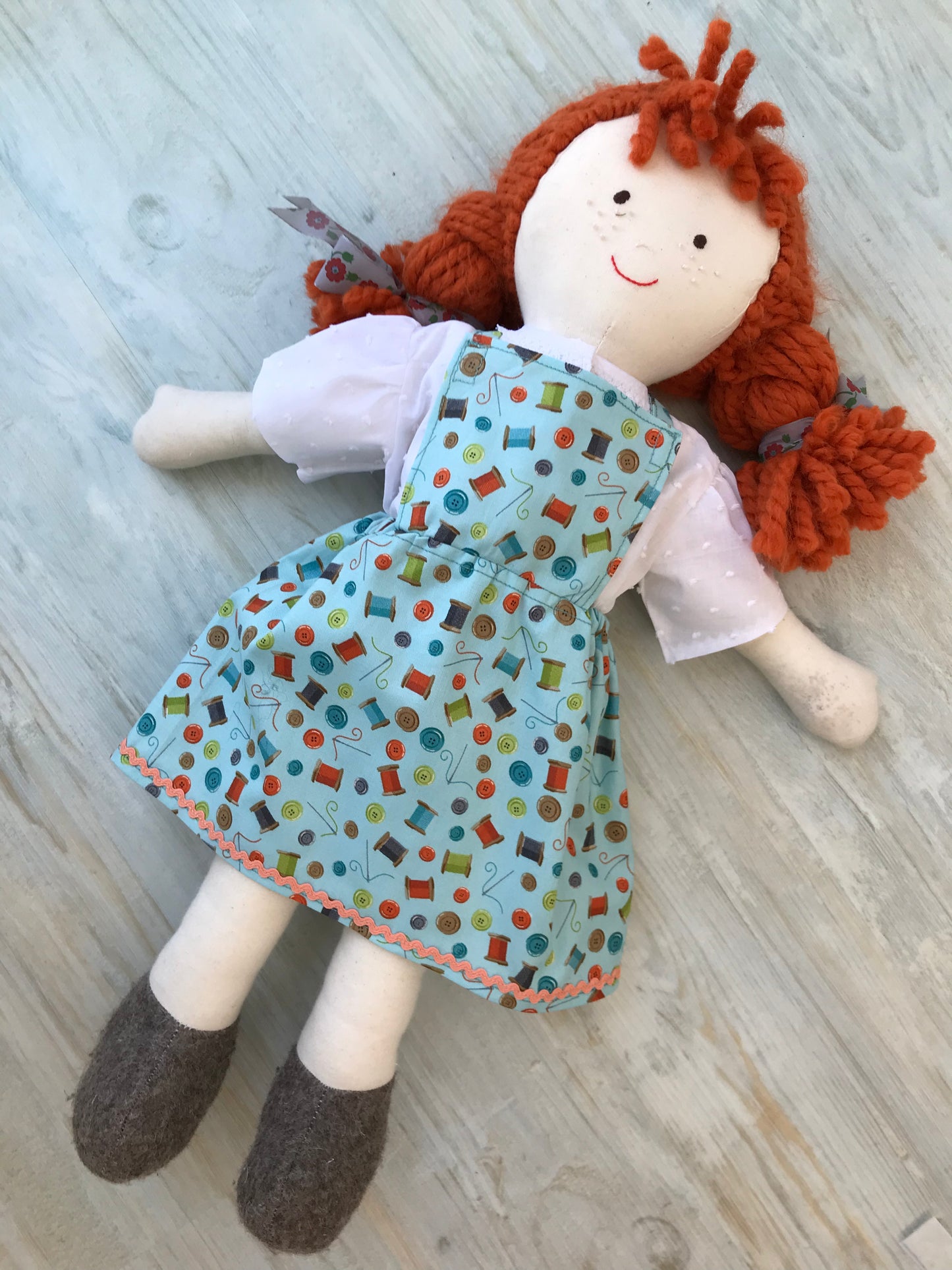 Doll Clothes, Bibbed Skirt and Blouse Set