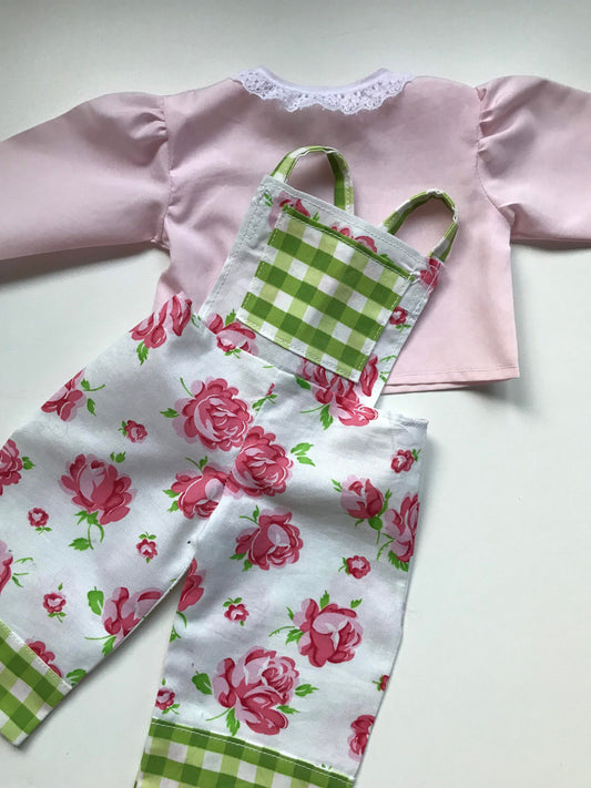 Doll Clothes Dolls Dungarees and Blouse Set