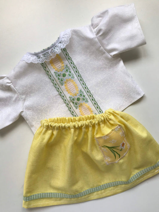 Dolls Clothes Skirt and Blouse Set