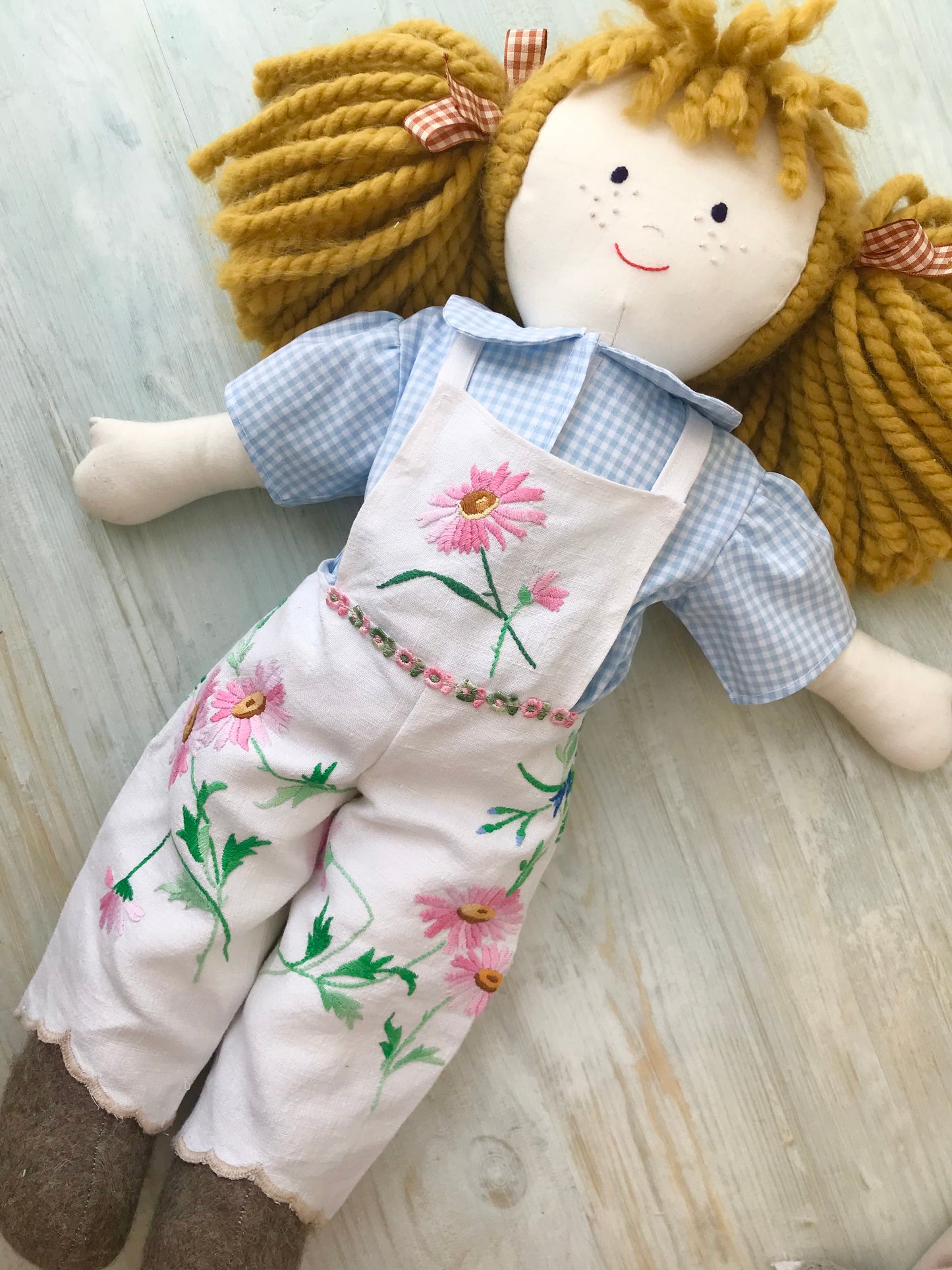 Dolls Dungarees and Blouse Set