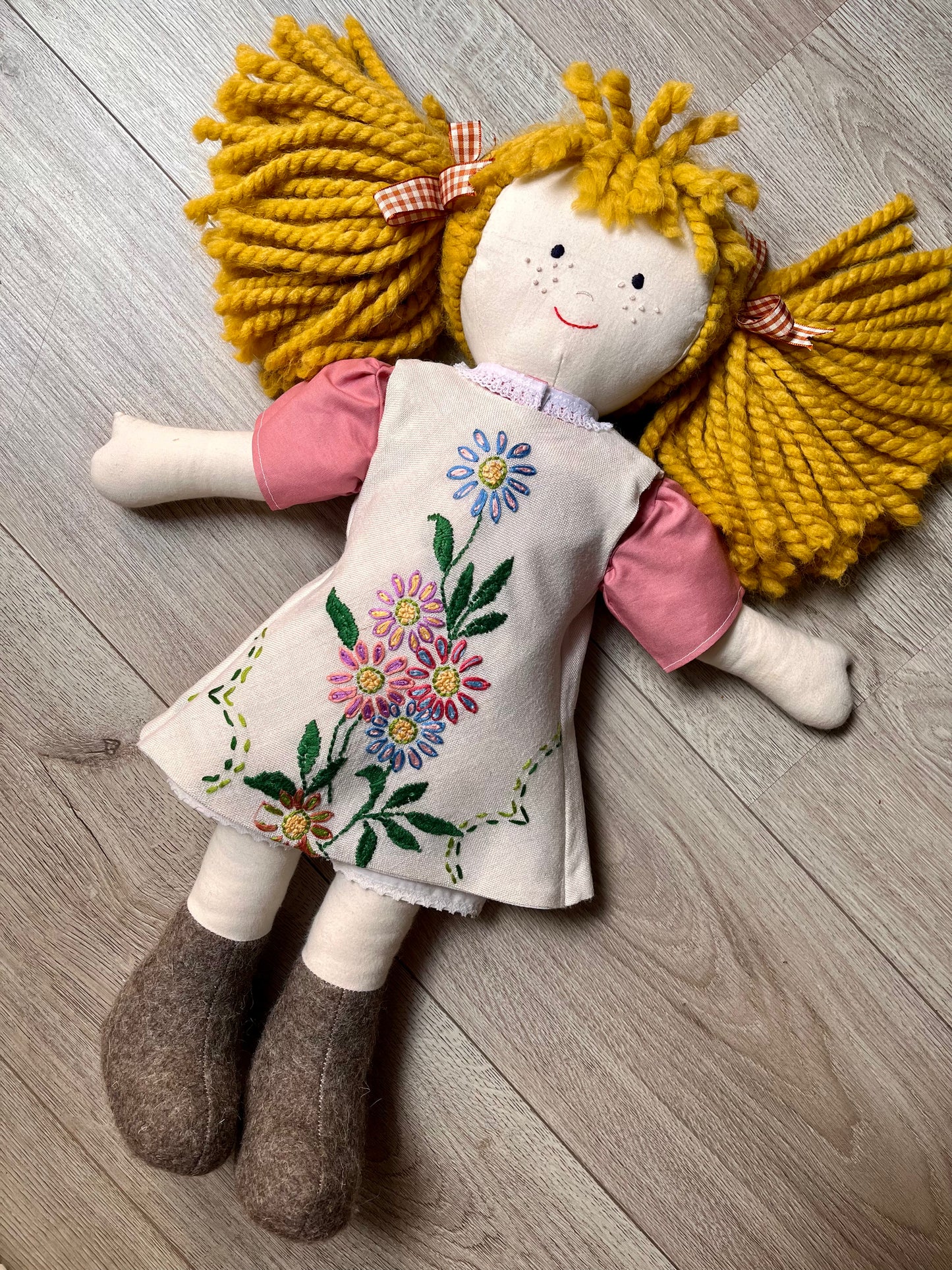 Dolls Pinafore and Blouse Set