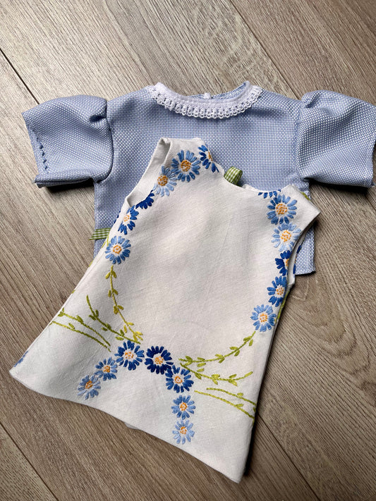 Dolls Pinafore and Blouse Set