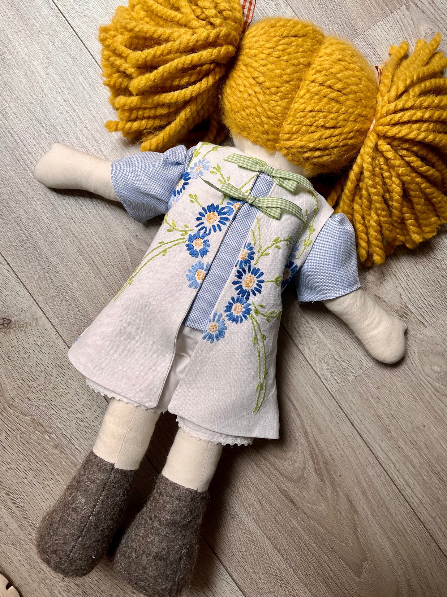 Dolls Pinafore and Blouse Set