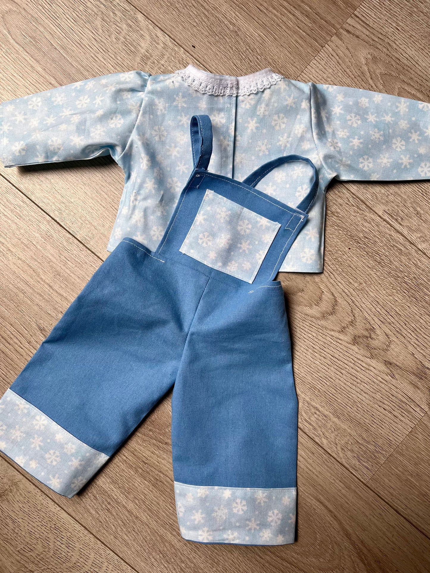 Dolls Dungarees and Blouse Set