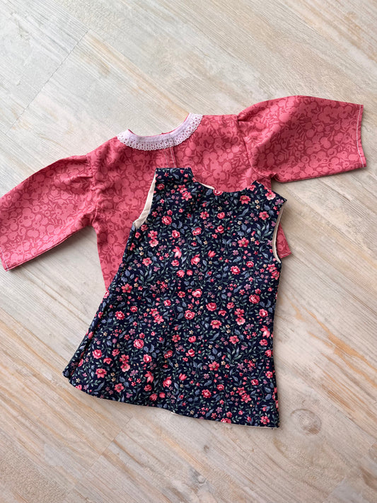 Dolls Pinafore and Blouse Set