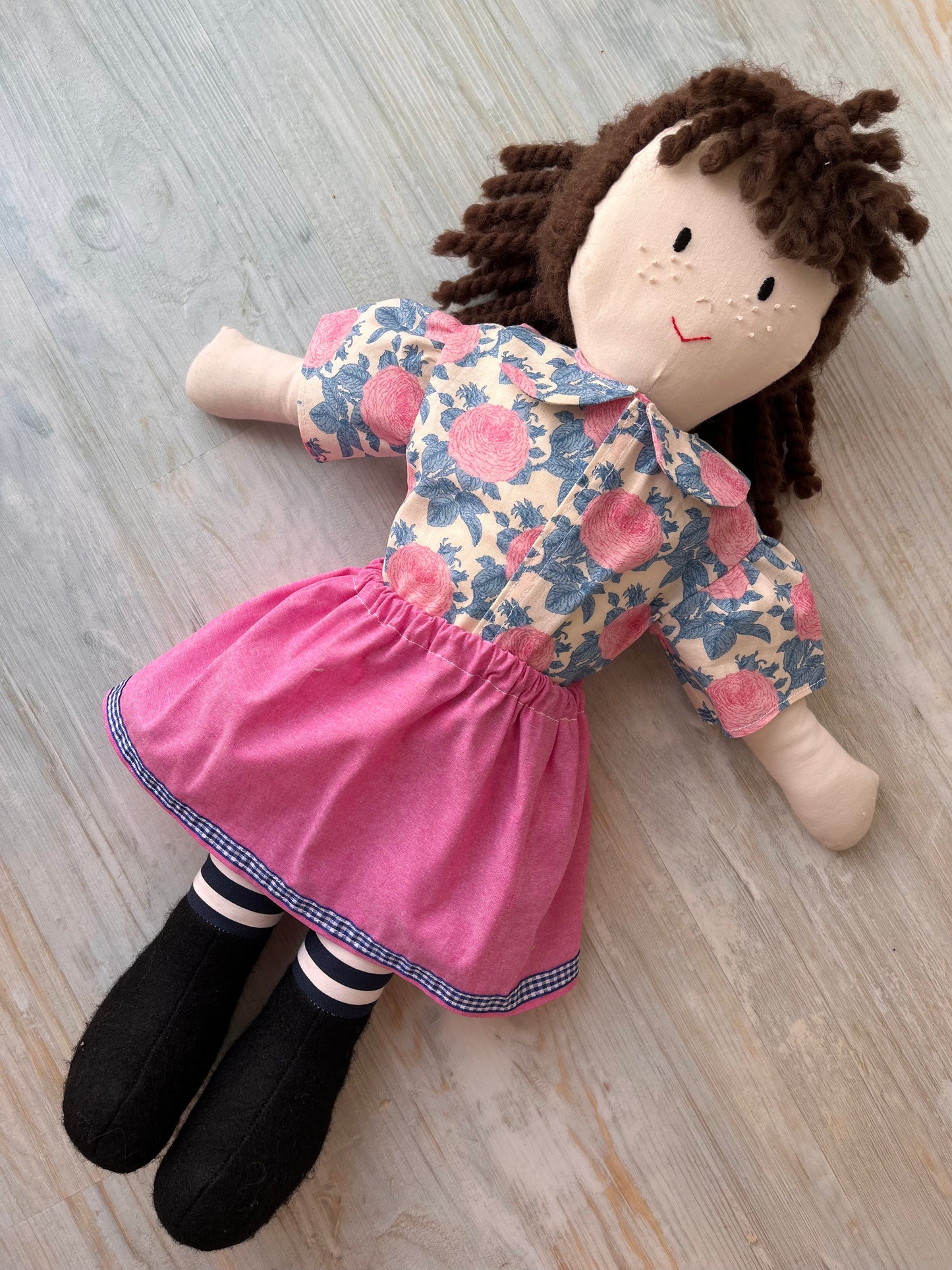 Dolls Blouse, Pinafore, and Skirt Set