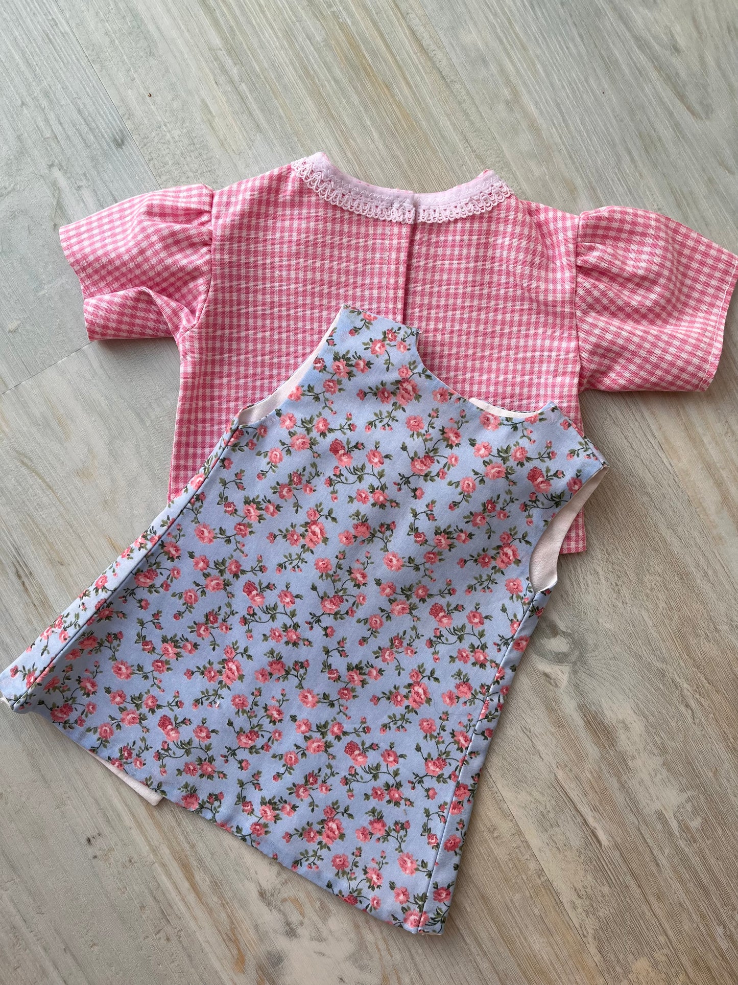 Dolls Pinafore and Blouse Set