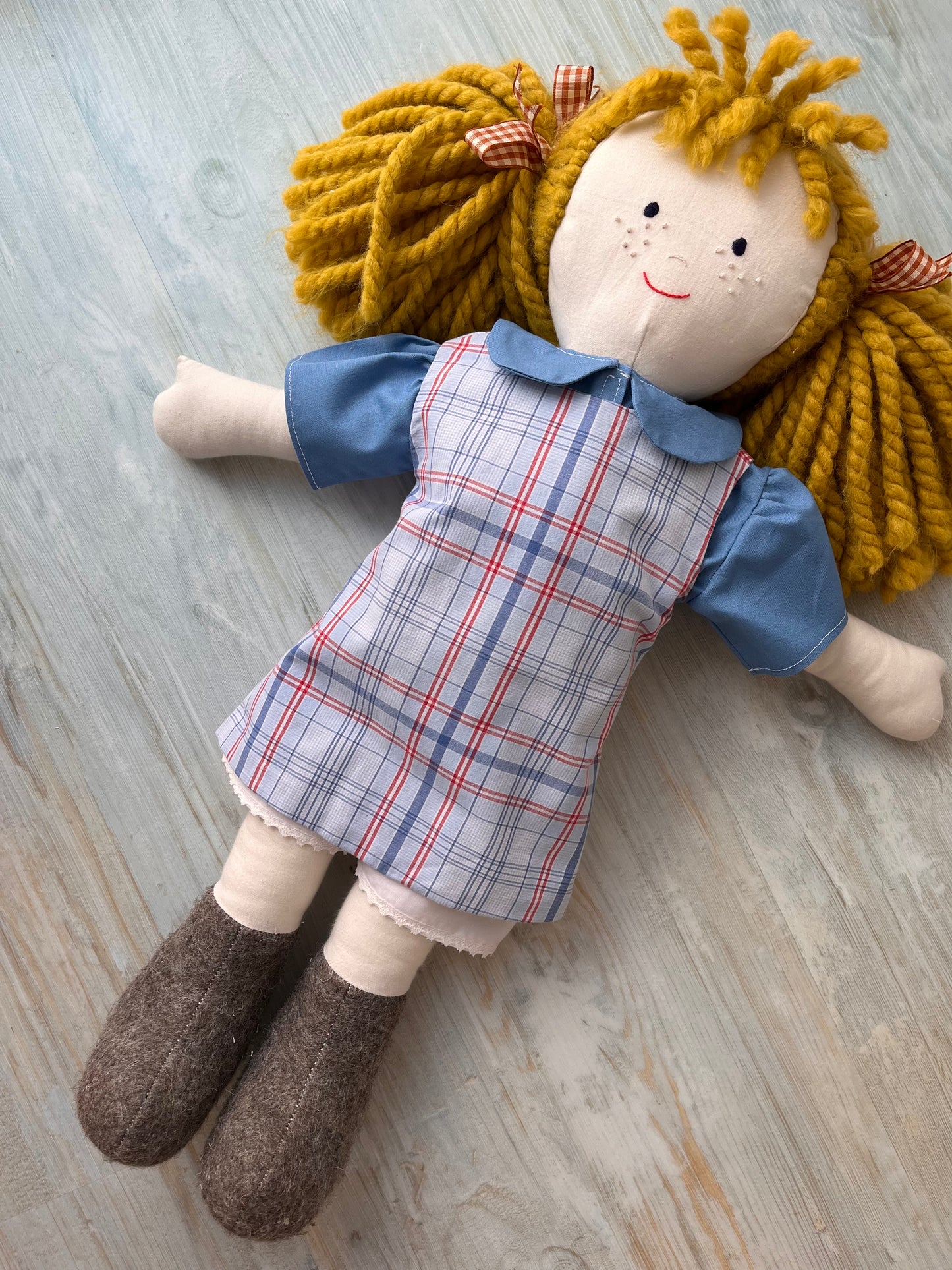 Dolls Pinafore and Blouse Set