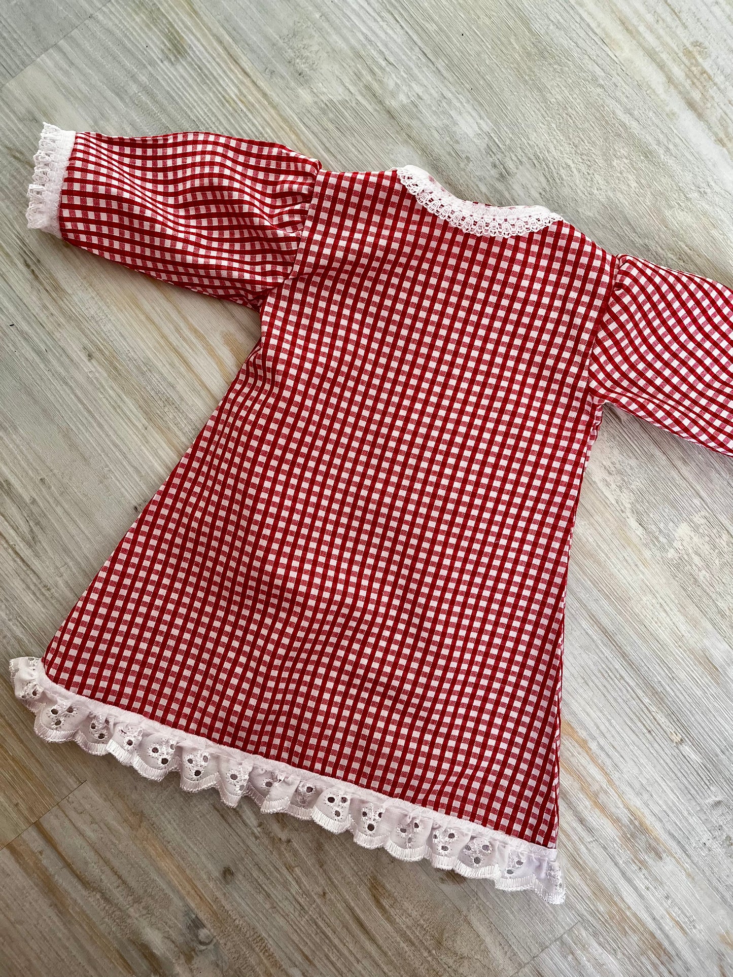 Dolls Red Cotton Gingham Dress
