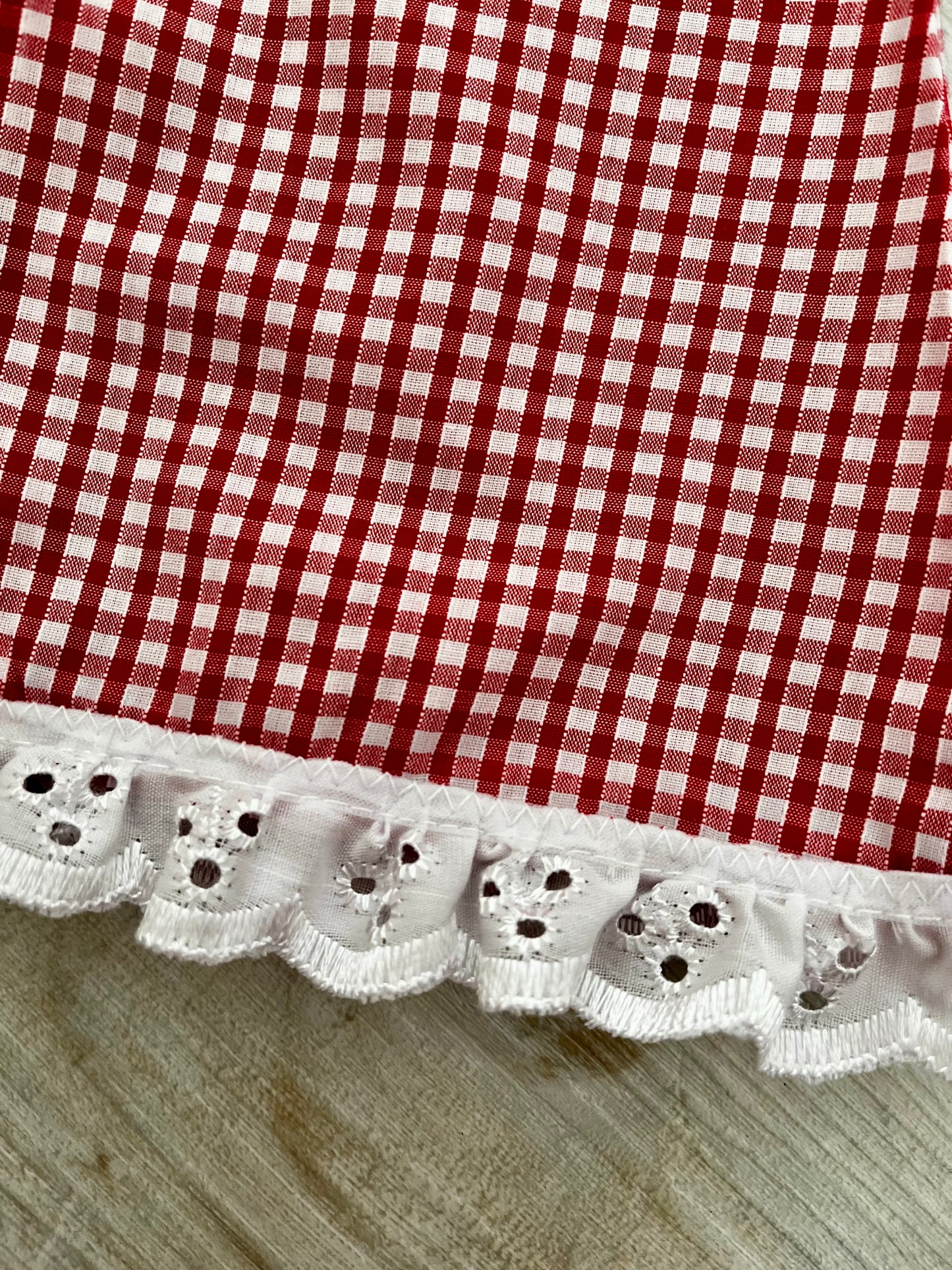 Dolls Red Cotton Gingham Dress