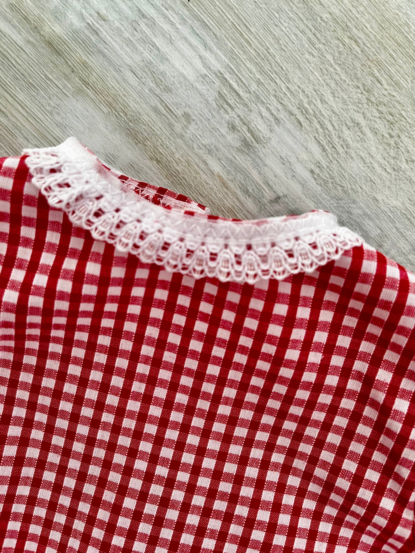 Dolls Red Cotton Gingham Dress