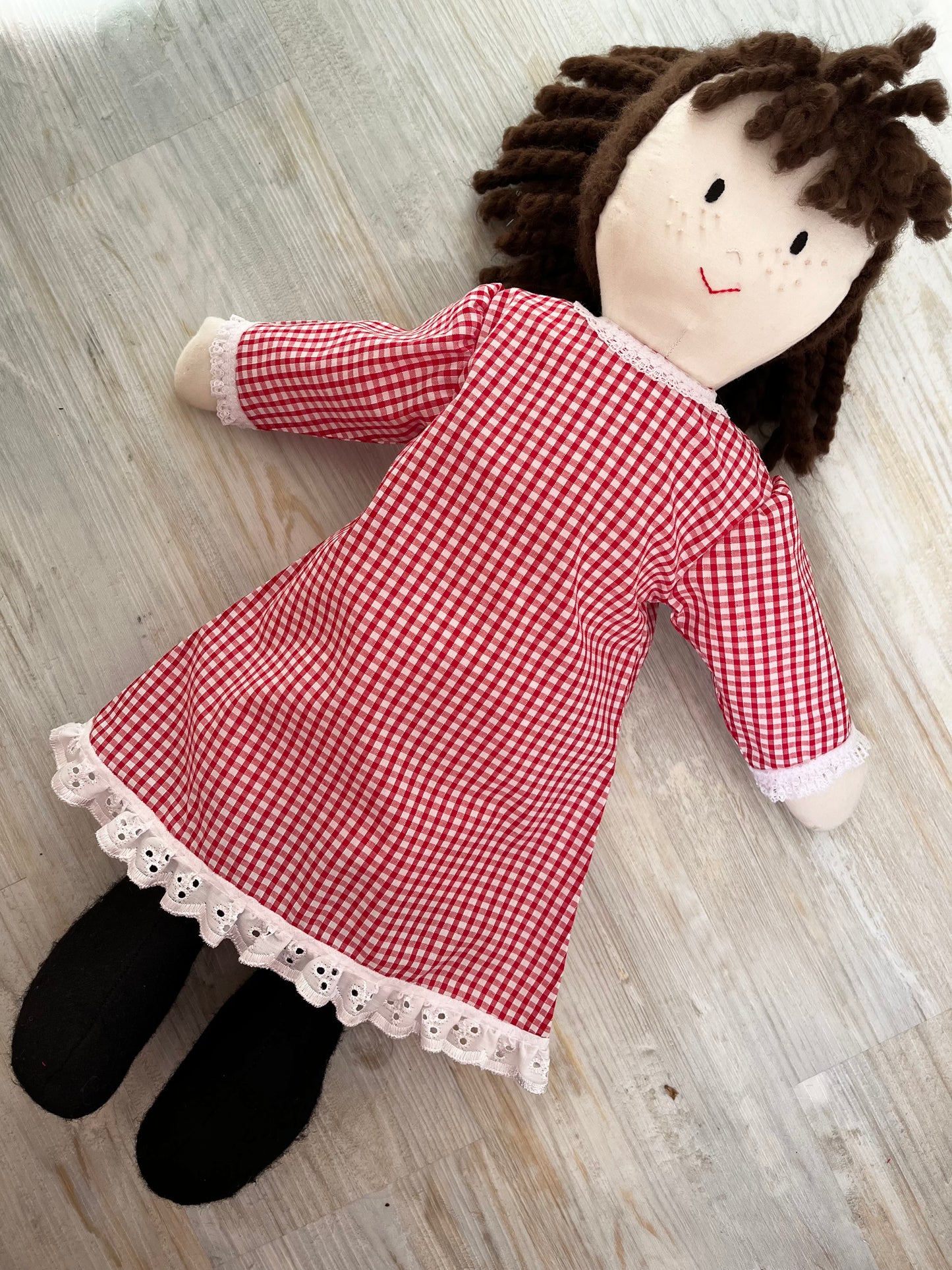 Dolls Red Cotton Gingham Dress