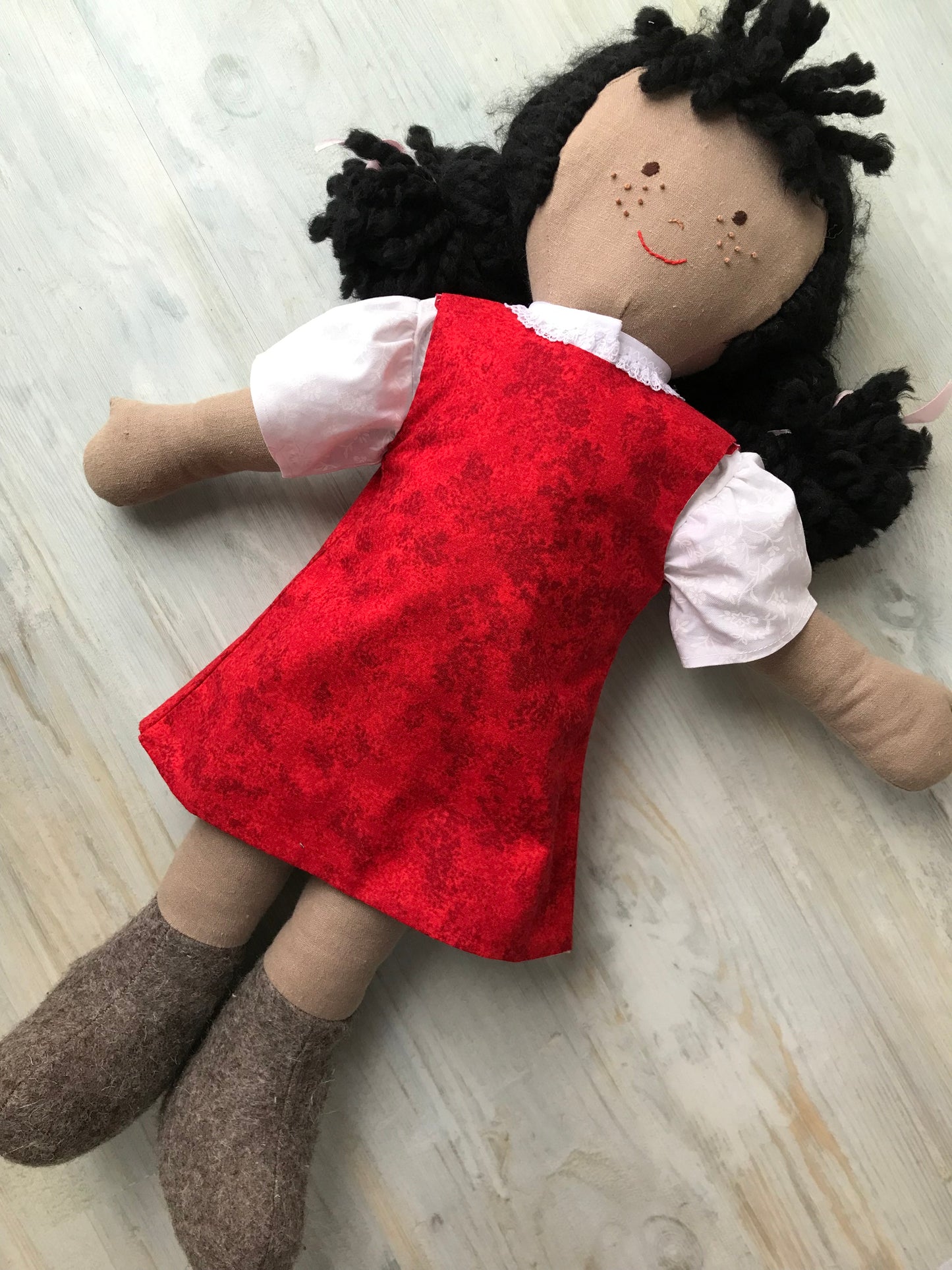 Dolls Pinafore and Blouse Set
