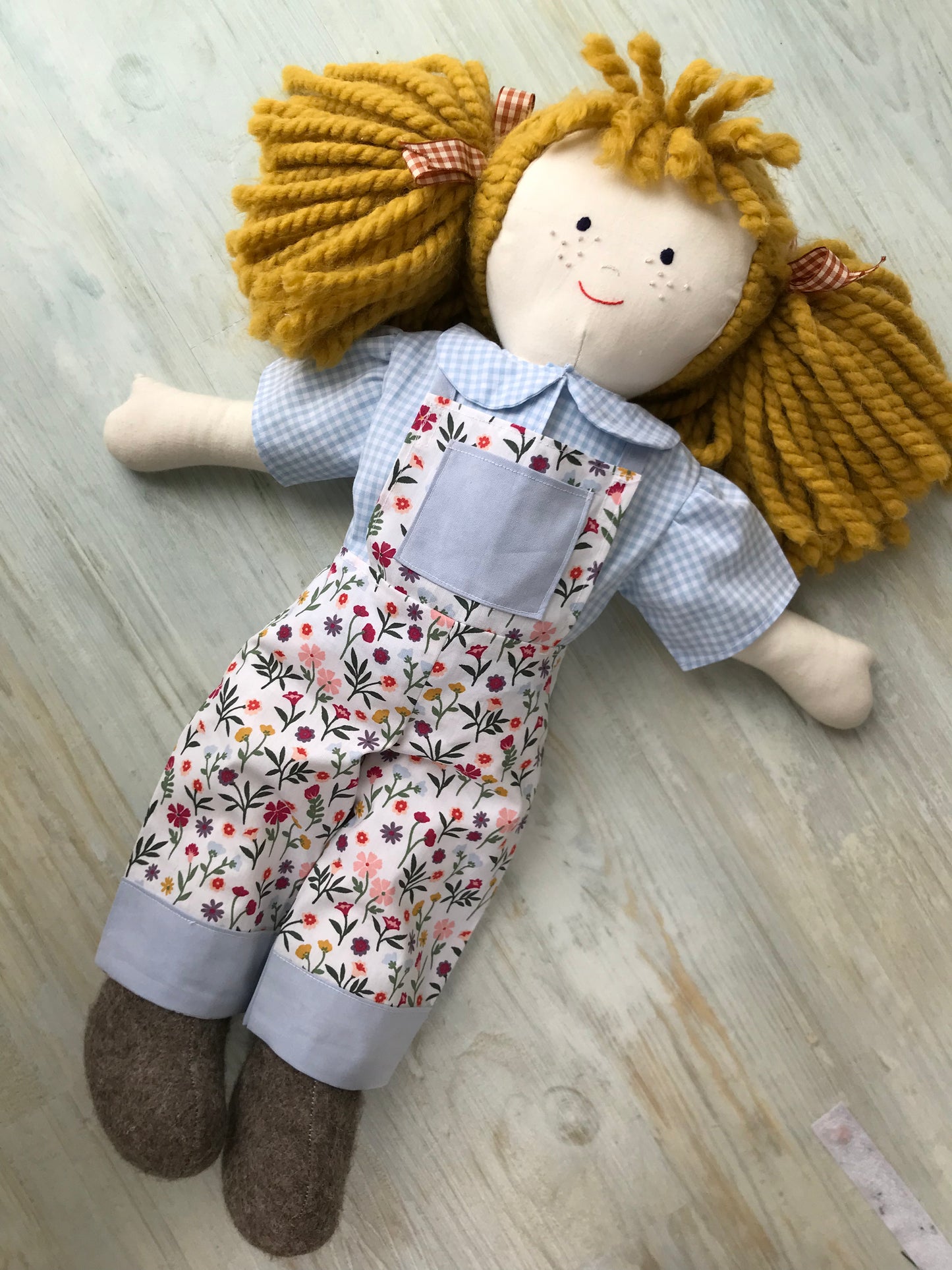 Dolls Dungarees and Blouse Set