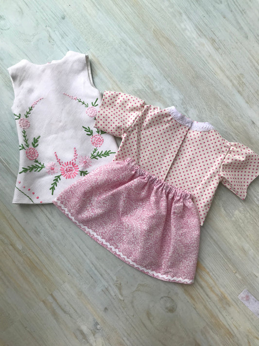 Dolls Blouse, Pinafore, and Skirt Set