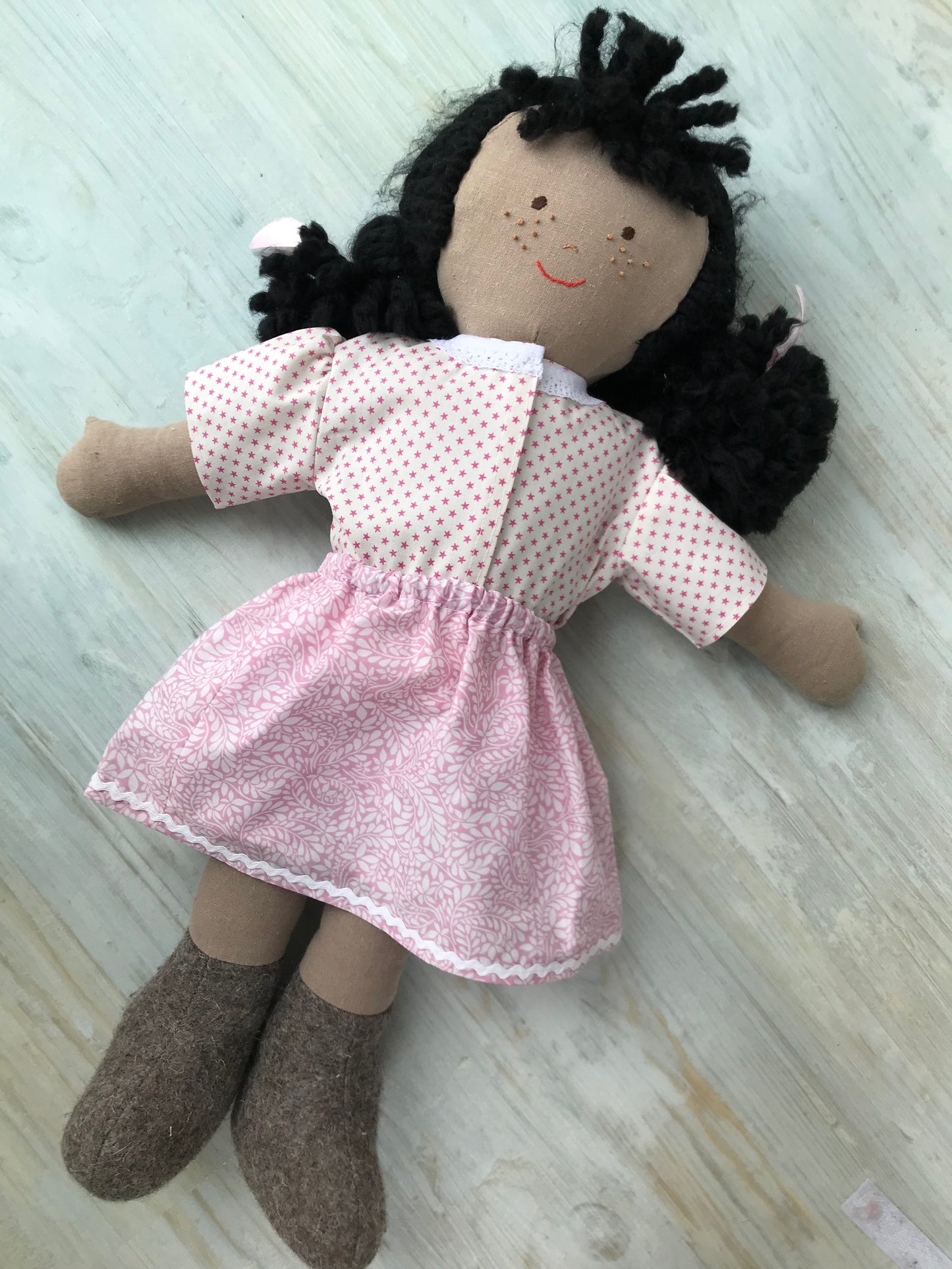 Dolls Blouse, Pinafore, and Skirt Set