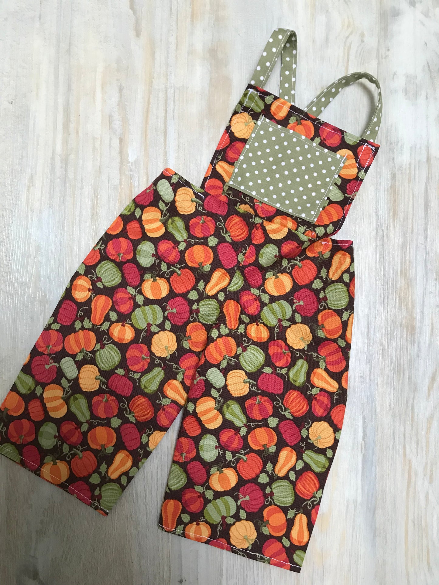 Dolls Pumpkin Dungarees and Blouse Set