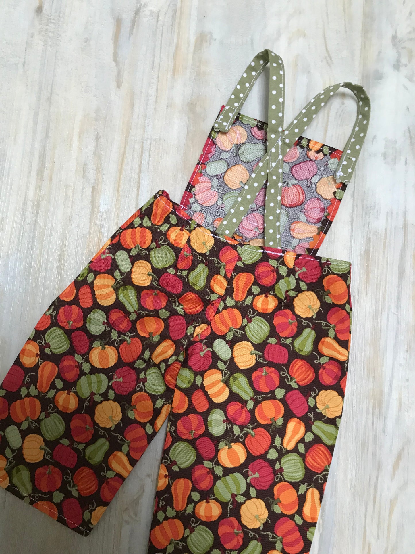Dolls Pumpkin Dungarees and Blouse Set