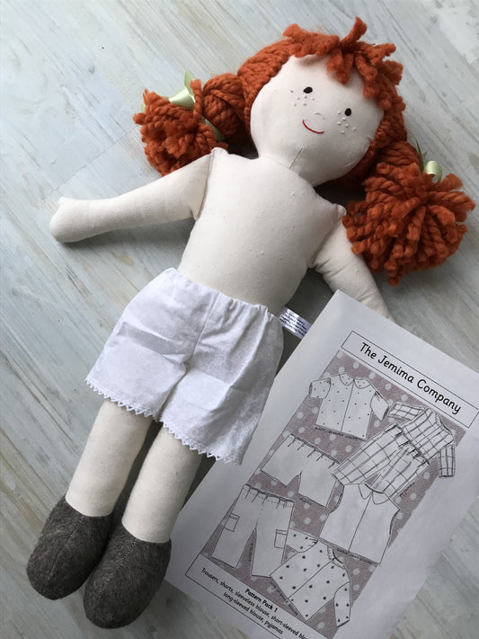 Undressed Dolls and Sewing Patterns - Emily, Plain Legs