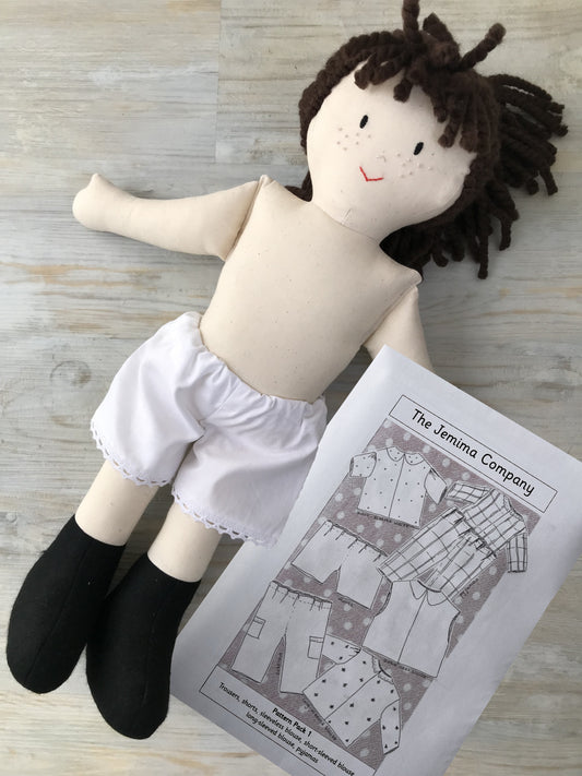 Undressed Dolls and Sewing Patterns - Jemima, Plain Legs