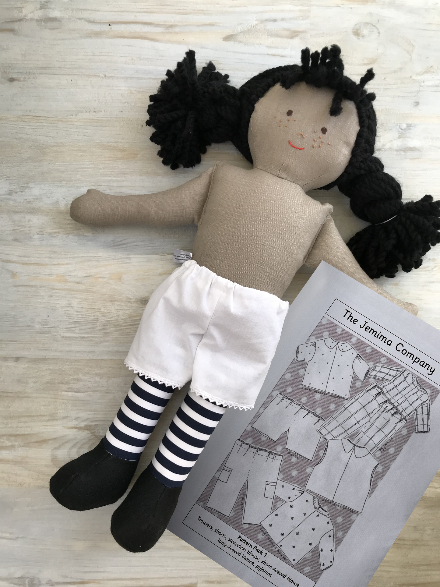 Undressed Dolls and Sewing Patterns - Olivia, Striped Legs